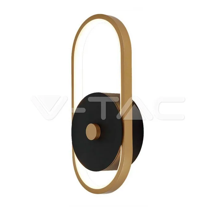 V-Tac 15W LED Outdoor Wall Light (L33*W15*H4.4mm) 4000K Black+Antique Brass Body IP65