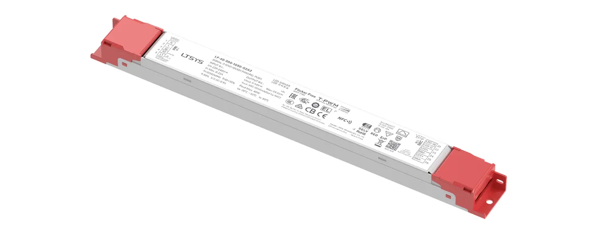LTECH 40W 300-1050mA NFC 0/1-10V CC Linear tunable white Driver LF-40-300-1050-G2A2 (External)