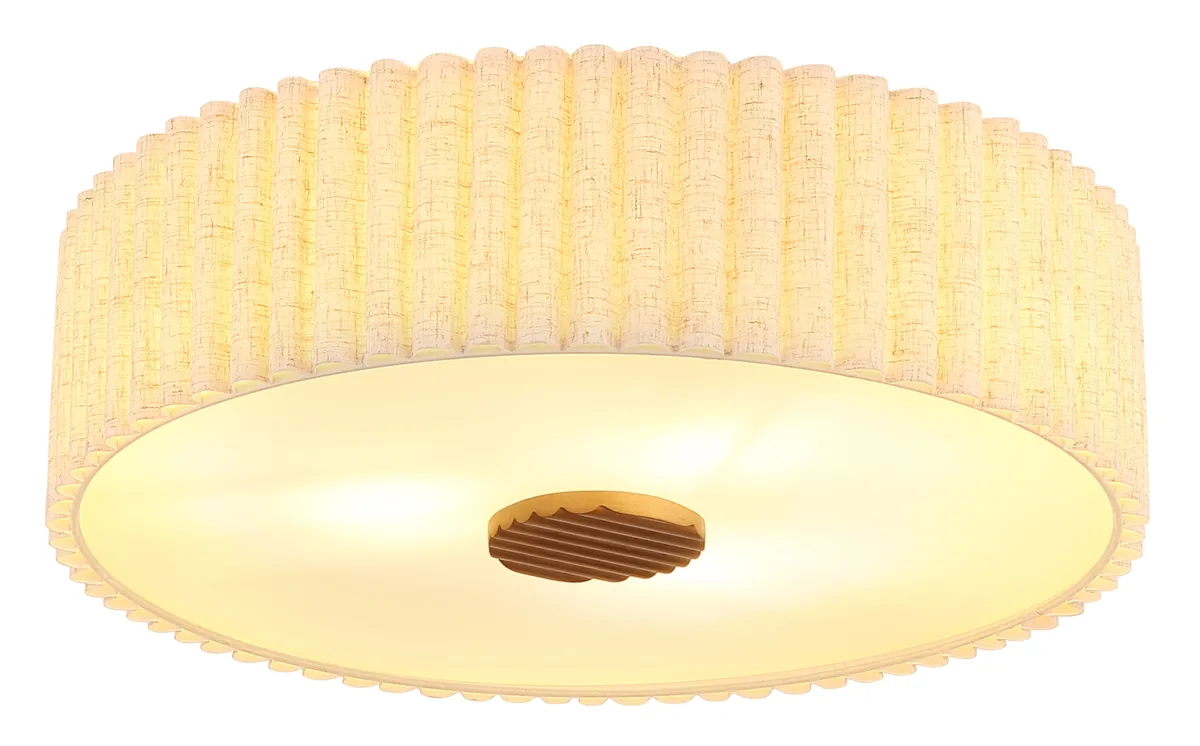 Globo JANNIE ceiling light - metal sand colored matt - linen natural color
