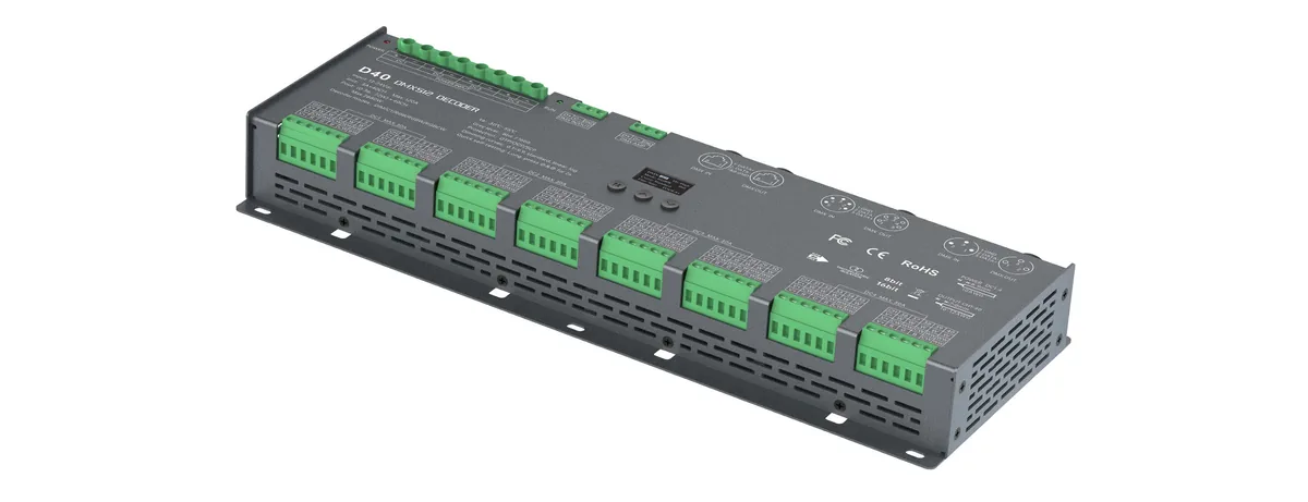 LTECH 12-24VDC 40CHx3A CV DMX512/RDM Decoder D40