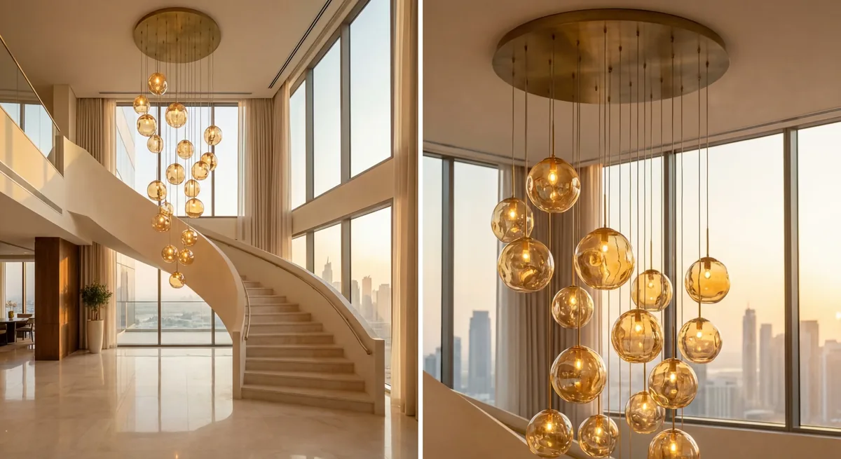 Desroch Bola Globe Cascade — Bespoke Chandelier