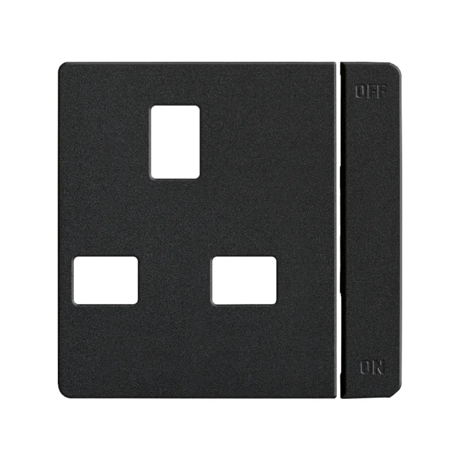 Simon Cover with safety device for British socket outlet with switch graphite Simon 82