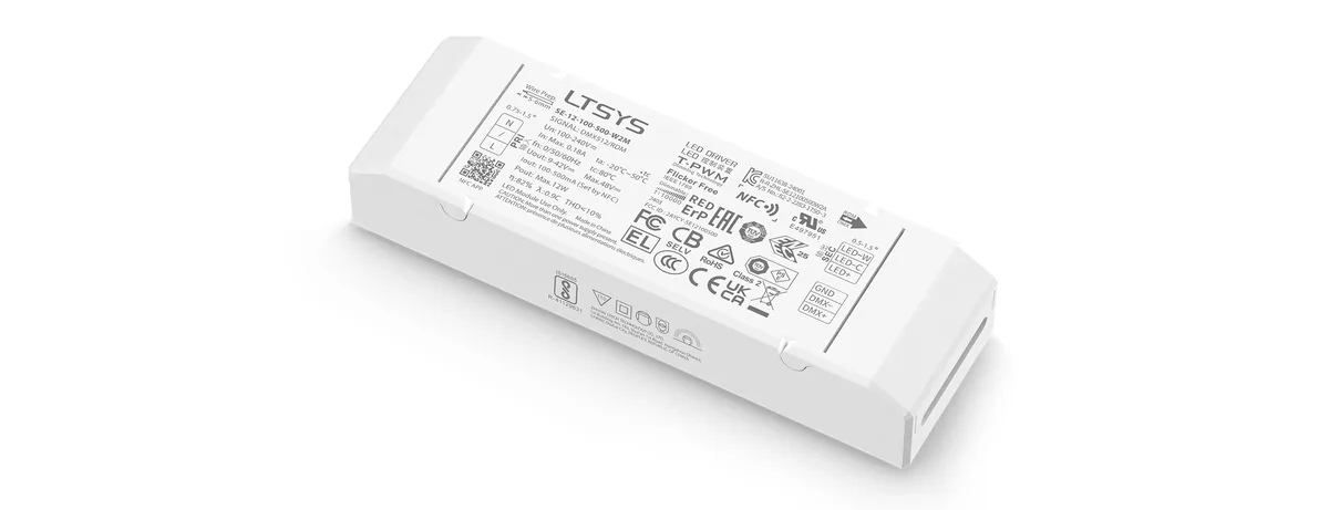 LTECH 12W 100-500mA NFC CC DMX tunable white LED driver SE-12-100-500-W2M