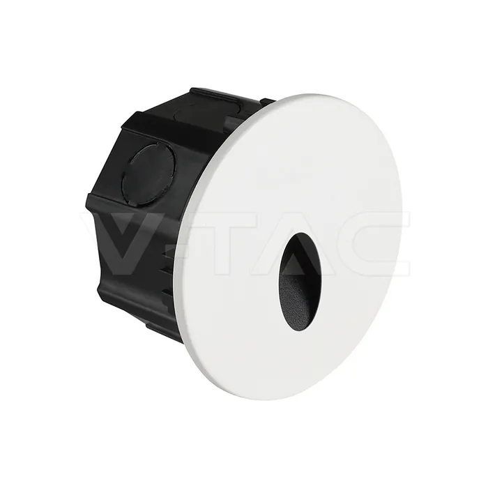 V-Tac 3W LED Step Light Aluminum + PC 4 IN 1 CCT Adjustable Black Body IP65 Round