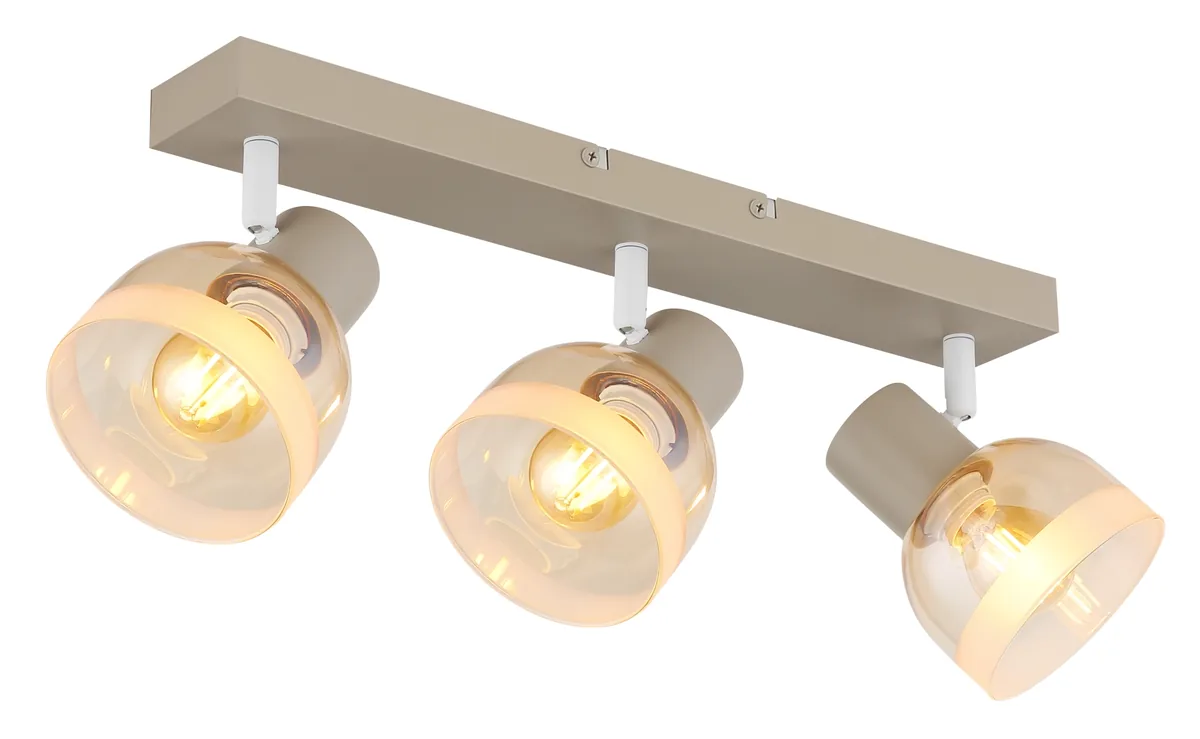 Globo KAIRO spotlights - metal sand colored matt - glass amber
