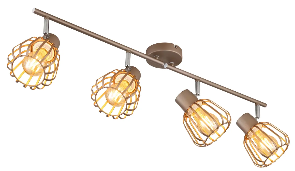Globo OLIN spotlights - metal coffee colored matt - metal rods coffee colored matt