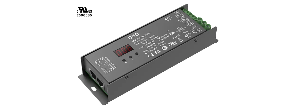 LTECH 5CH CV DMX/RDM Decoder Max D5D(RJ45 DMX interfaces)