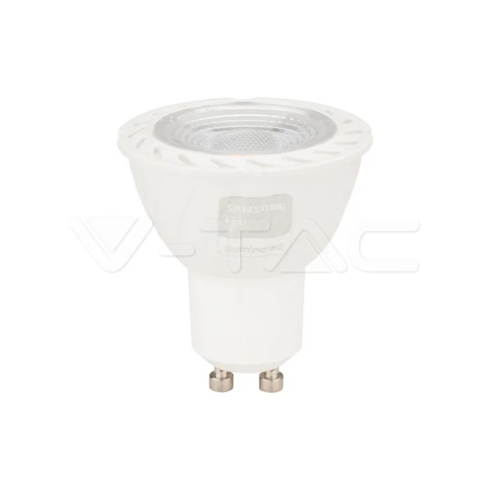 V-Tac LED Spotlight SAMSUNG Chip GU10 6W Plastic SMD With Lens 4000K