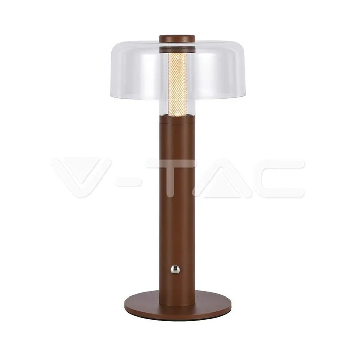 V-Tac LED Table Lamp 1800mAh Battery 150 x 300 3 in 1 Brown Body