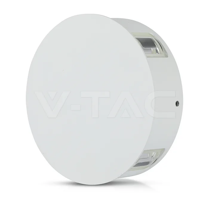 V-Tac 4W LED Wall Light Black Body Round 4000K IP65