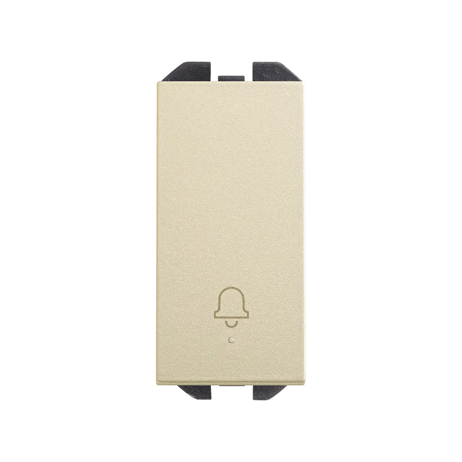 Simon Push-button switch with bell symbol 10AX 230V~ slender rocker and fast terminal connection system champagne Simon 270