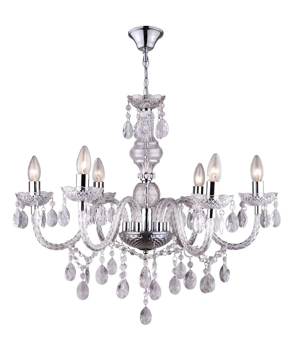 Globo CUIMBRA I chandelier - metal chromed - acrylic crystal clear