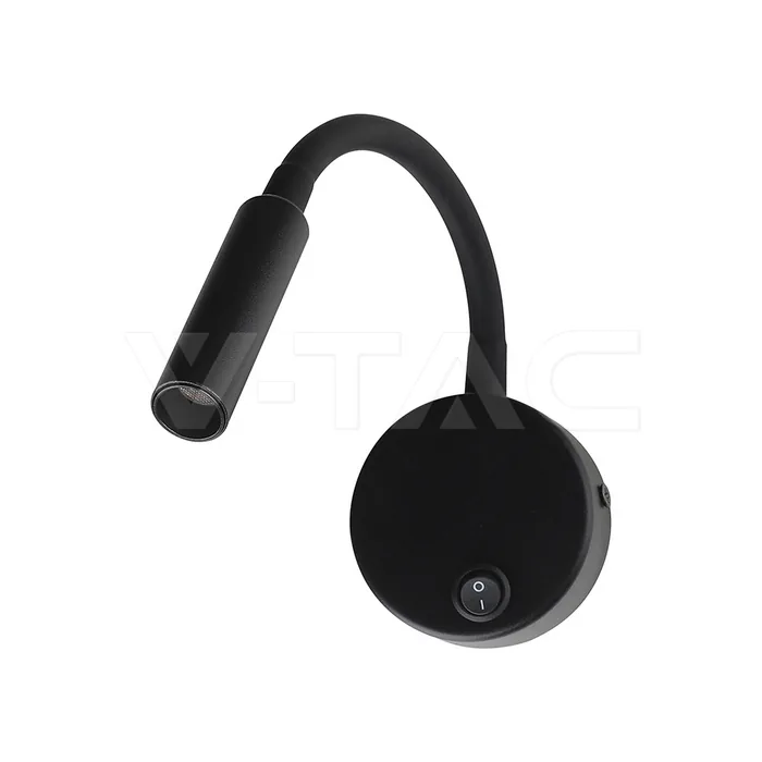 V-Tac 3W LED Bedside Light CREE CHIP Black Body IP20 3000K