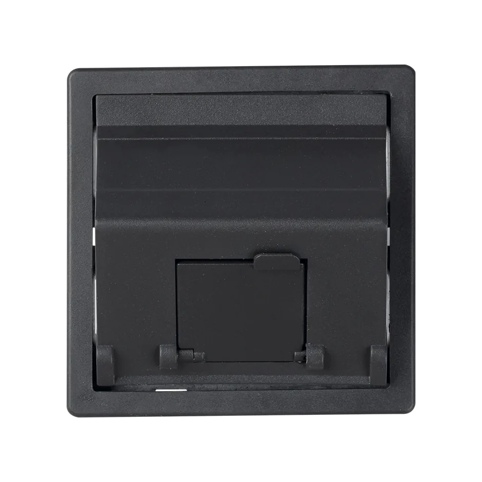 Simon Angled voice and data plate with dust cover for 1 RJ45 connector graphite Simon 82
