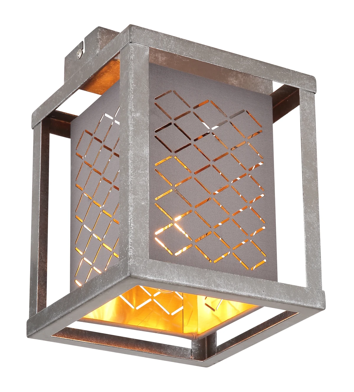 Lumiluce Thomas 15498d Ceiling Lamp Metal Silver Textile Gray Decorative Punching Light Max 60W