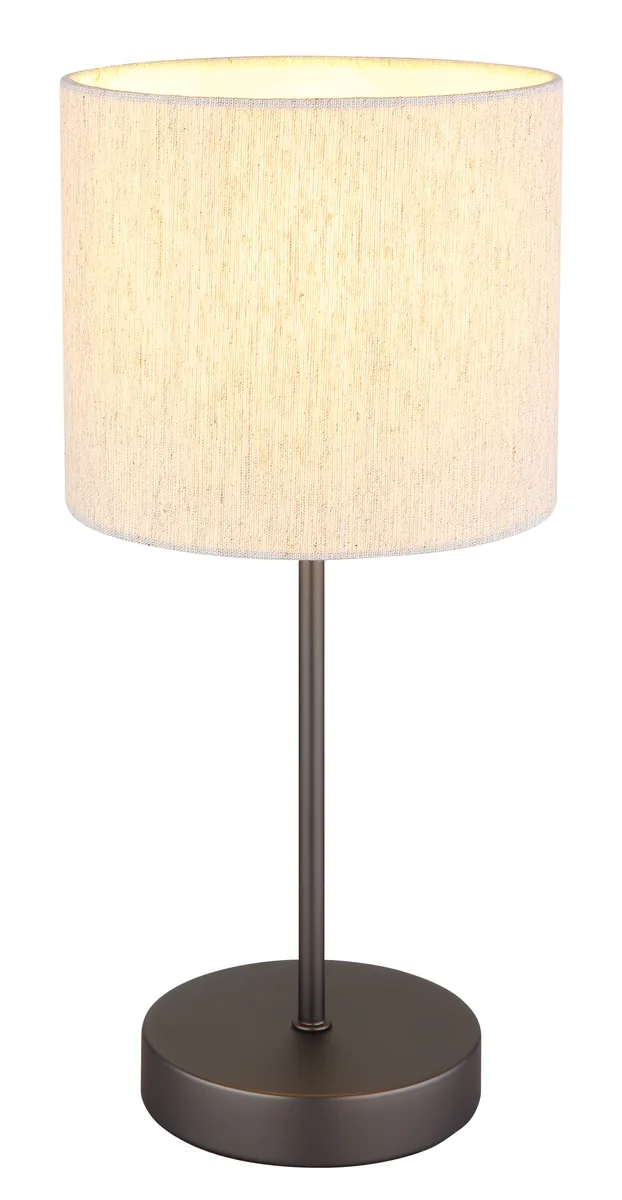 Globo THEA table lamp - metal gunmetal matt - linen creme coloured