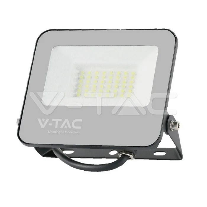 V-Tac 30W LED Floodlight 6500K Black Body Grey Glass 160lm/W 5yrs Warranty