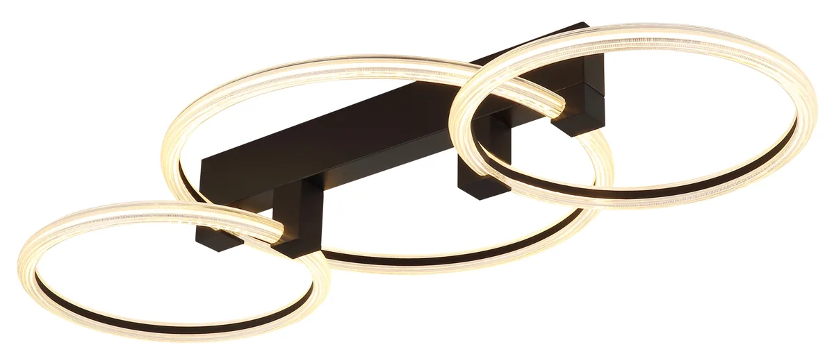 Globo FLETCHER ceiling light - metal black matt - plastic transparent