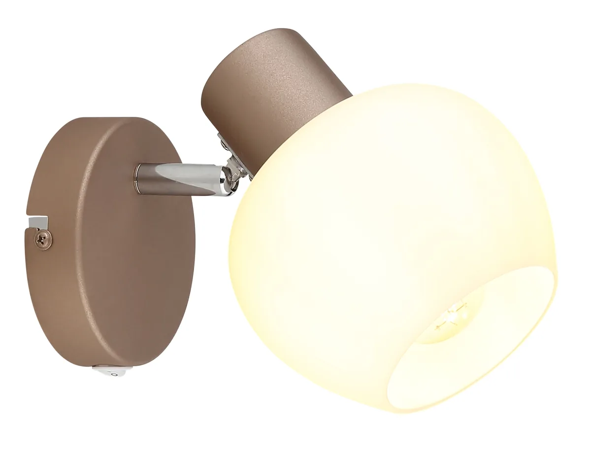 Globo EILEEN spotlights - metal coffee colored matt - glass opal