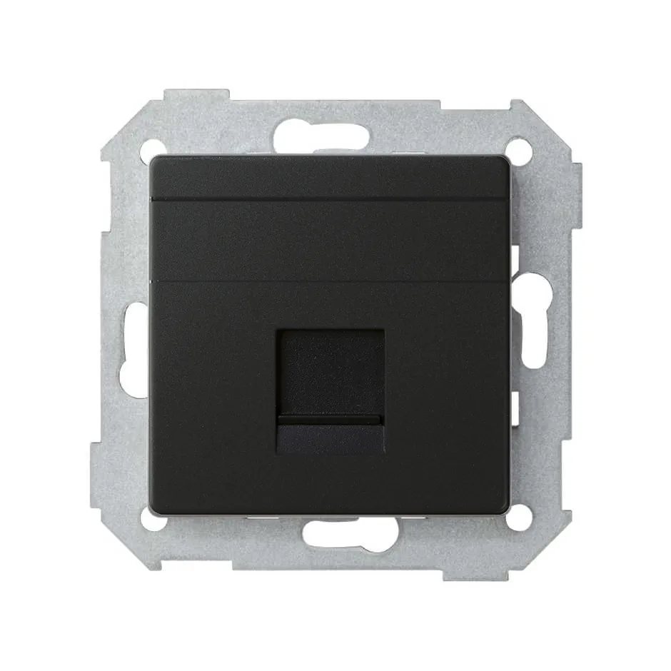 Simon Flat universal V&D plate with dust cover for 1 RJ45 Simon 82 Concept
