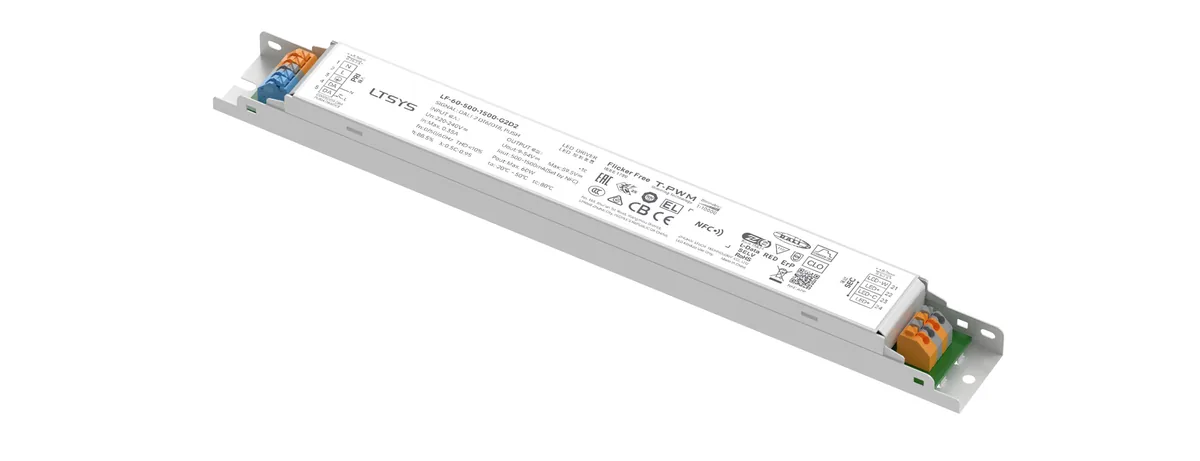 LTECH 60W 500-1500mA NFC DALI-2 DT6/DT8 CC Linear tunable white Driver LF-60-500-1500-G2D2 (Built-in)