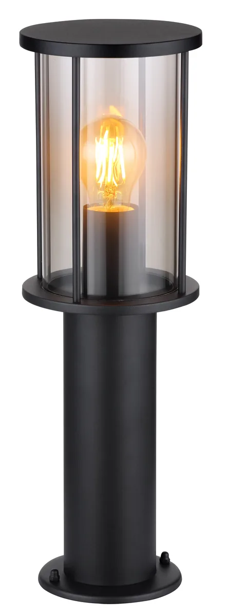Globo GRACEY Outdoor Light - stainless steel black matt - glass smoke colored