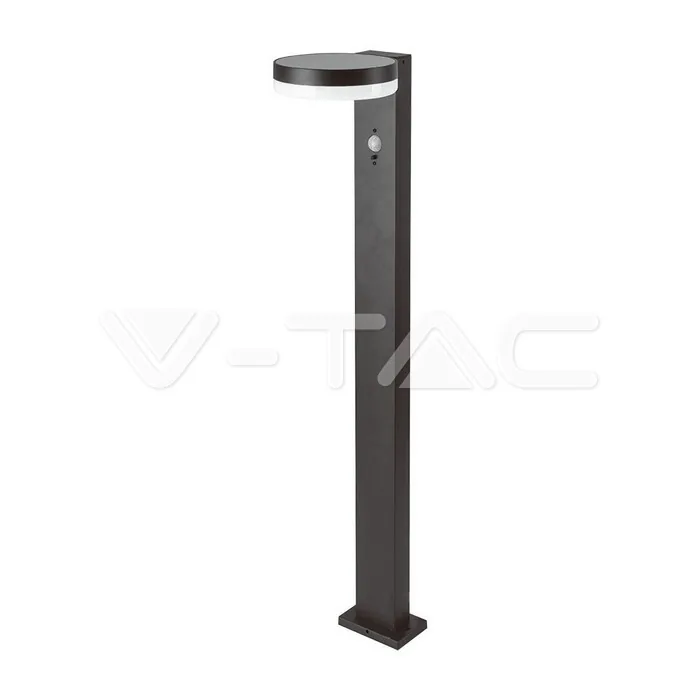 V-Tac 5.5W LED Solar Bollard Lamp With PIR Sensor & Battery 2200MA LI 3.7V