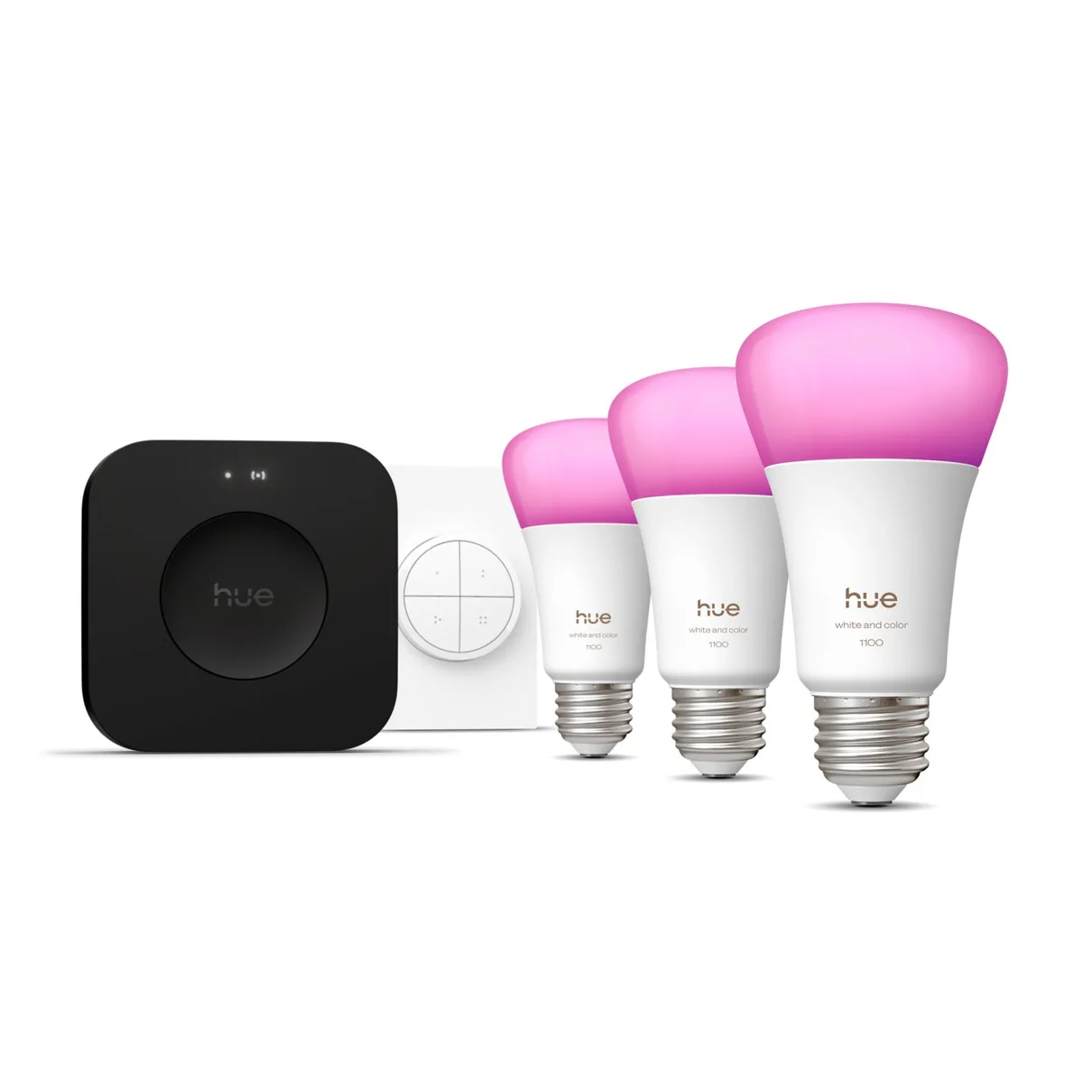 Signify 3 A19 LED Bulbs E26 + Tap Dial Switch + Bridge Pro