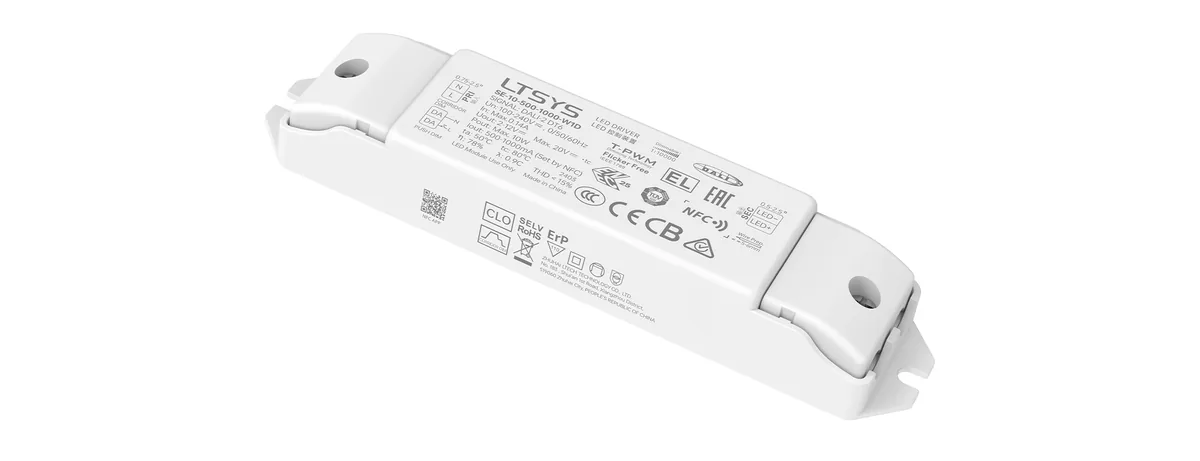LTECH 10W 500-1000mA NFC CC DALI-2 DT6 LED driver SE-10-500-1000-W1D
