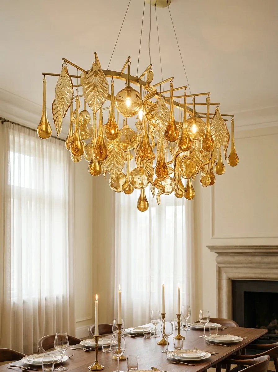 Desroch Amber Sculptural Chandelier — Bespoke Chandelier