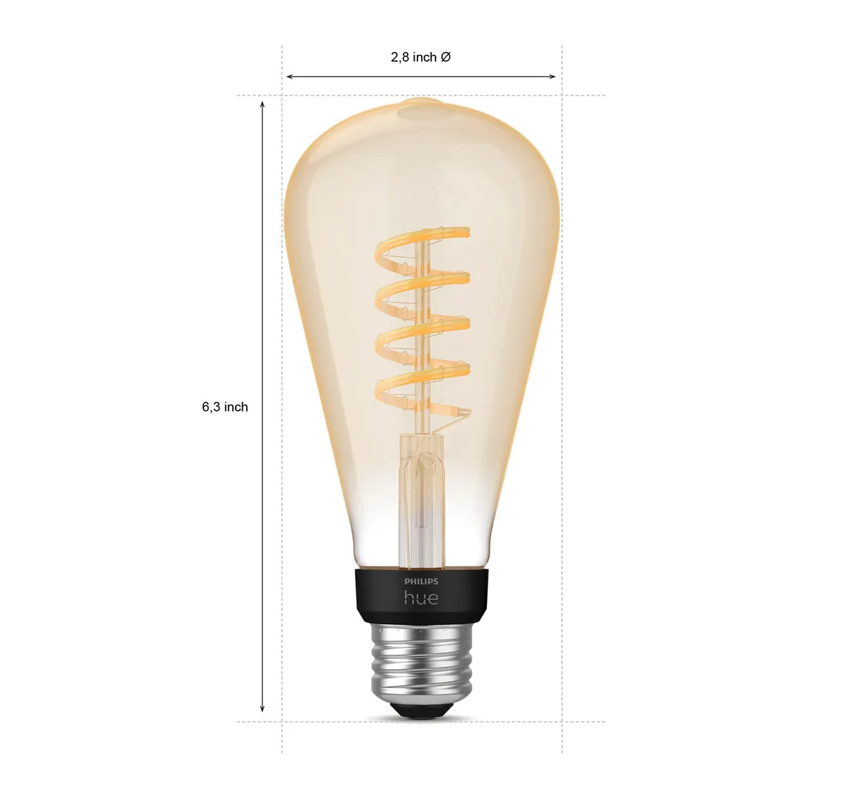 Signify Hue Edison ST23 E26 Filament LED Bulb - White Ambiance