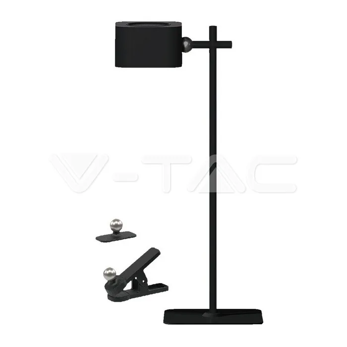 V-Tac 3W LED Magnetic Table Lamp With Battery 1800mAh CCT: 3in1 Black Body