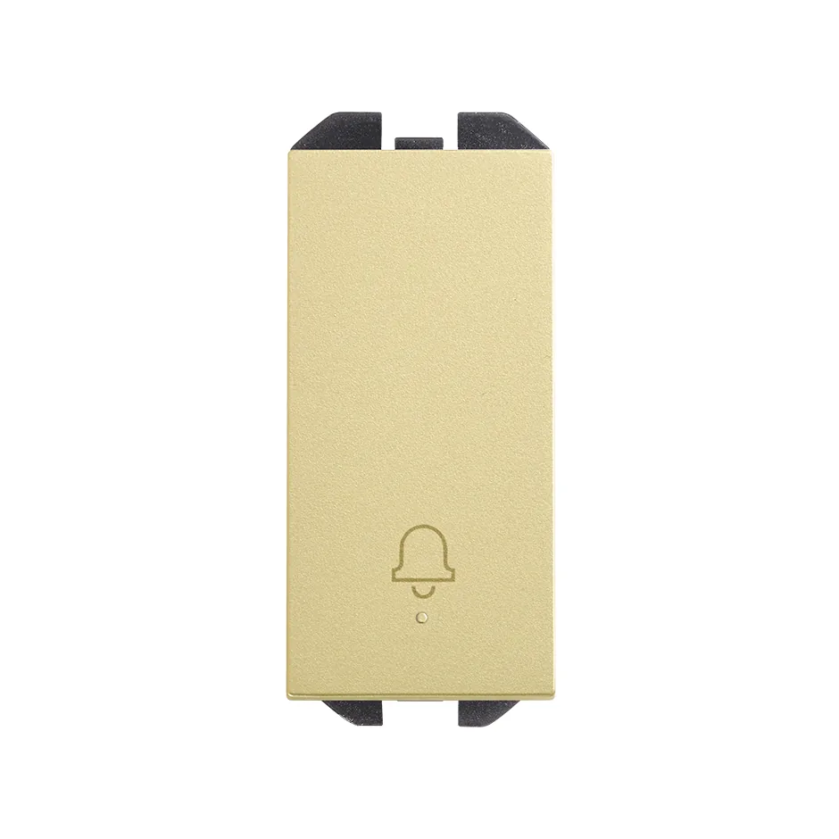 Simon Push-button switch with bell symbol 10AX 230V~ slender rocker and fast terminal connection system bronze Simon 270