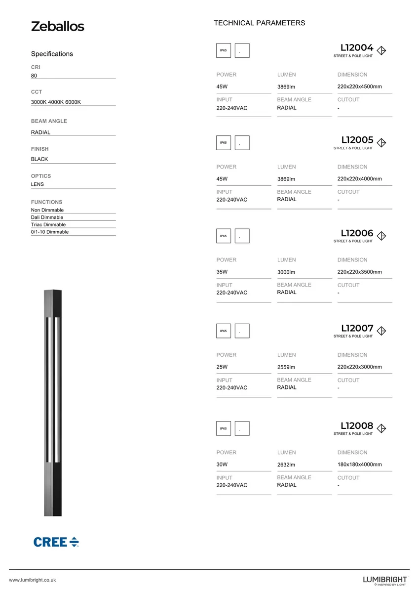 Lumibright Zeballos L12004 Street Light 45W