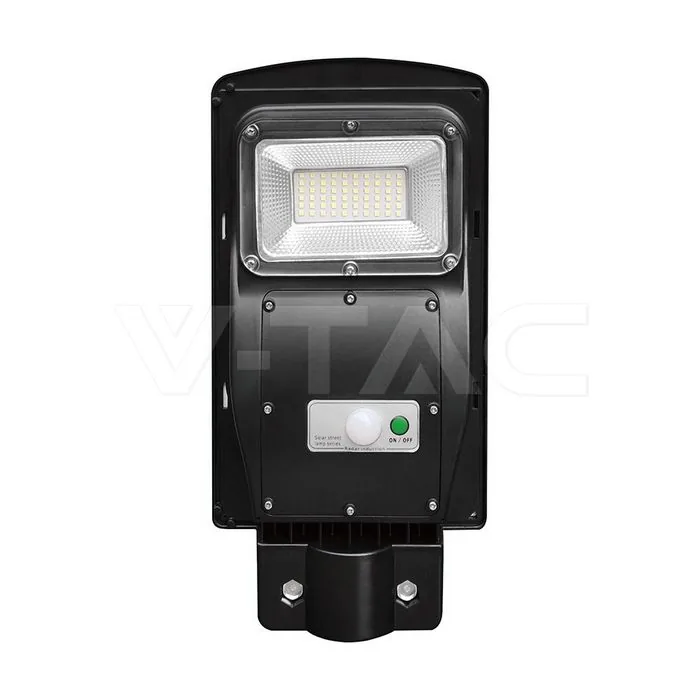 V-Tac 6W LED Plastic Solar Street Light 6000K Black Body
