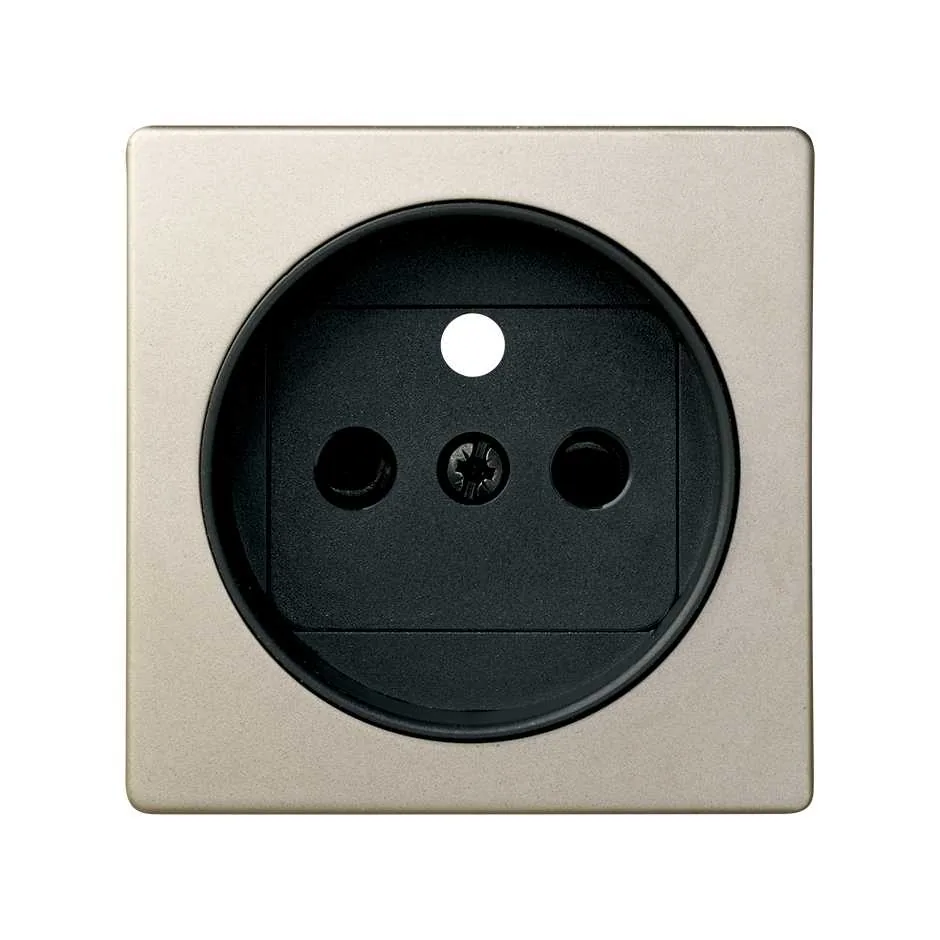 Simon Cover with safety device for French socket outlet champagne Simon 82