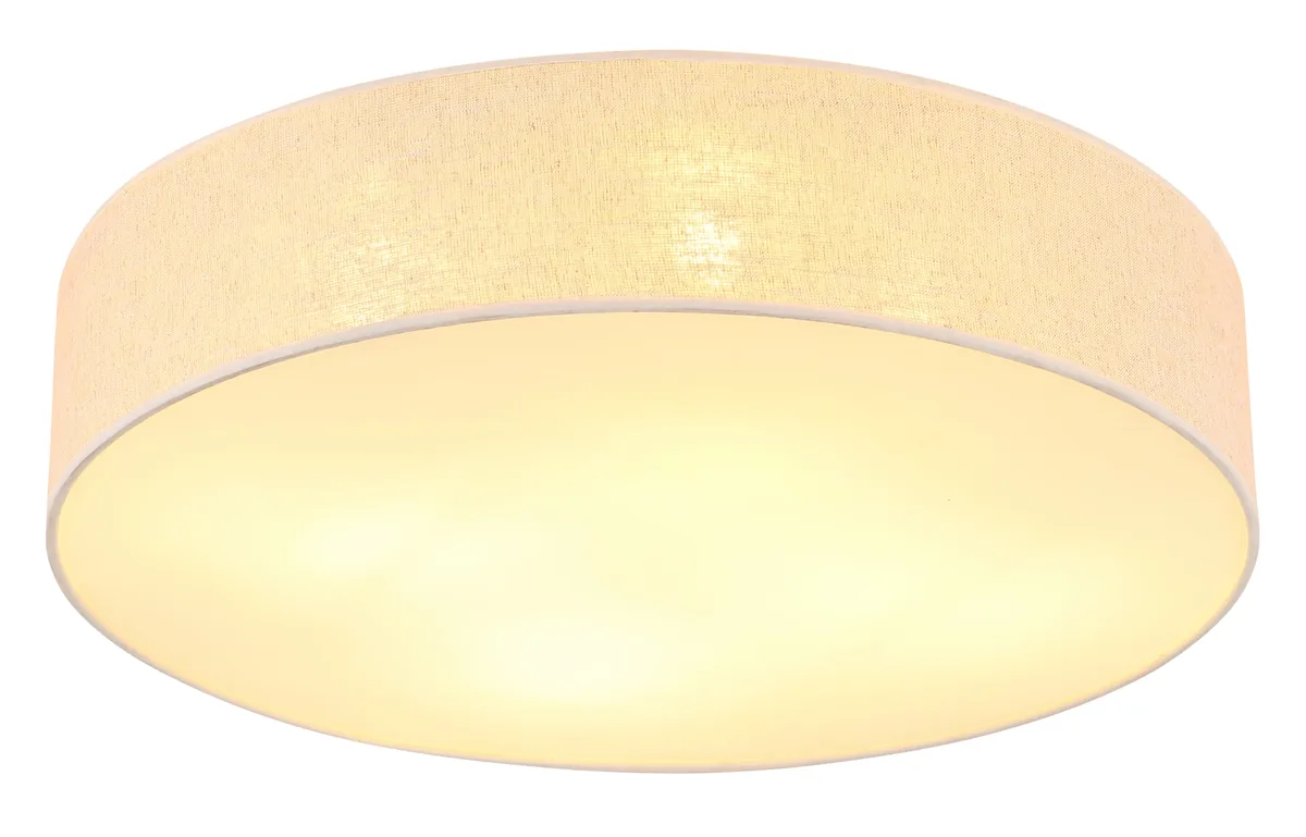 Globo JULE ceiling light - metal white matt - linen beige