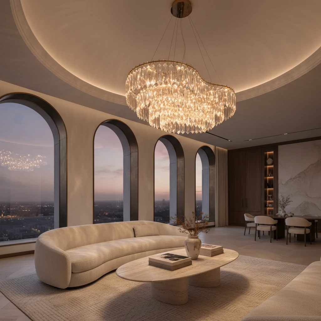 Bespoke crystal chandelier