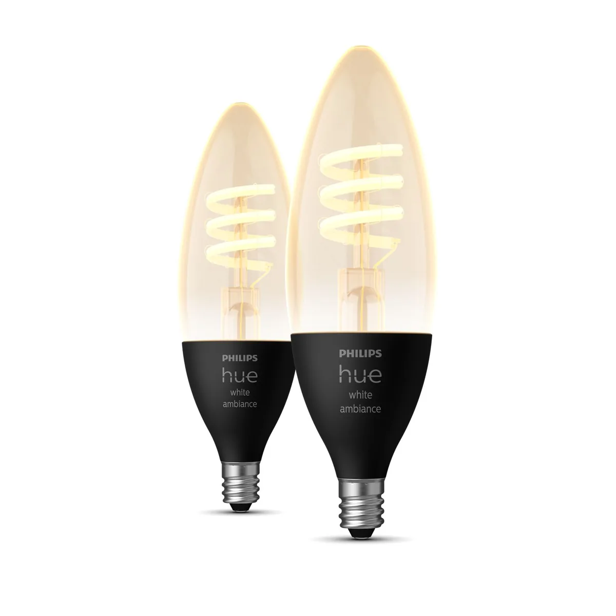 Signify Hue 2-pack Candle Filament E12 LED Bulbs - White Ambiance