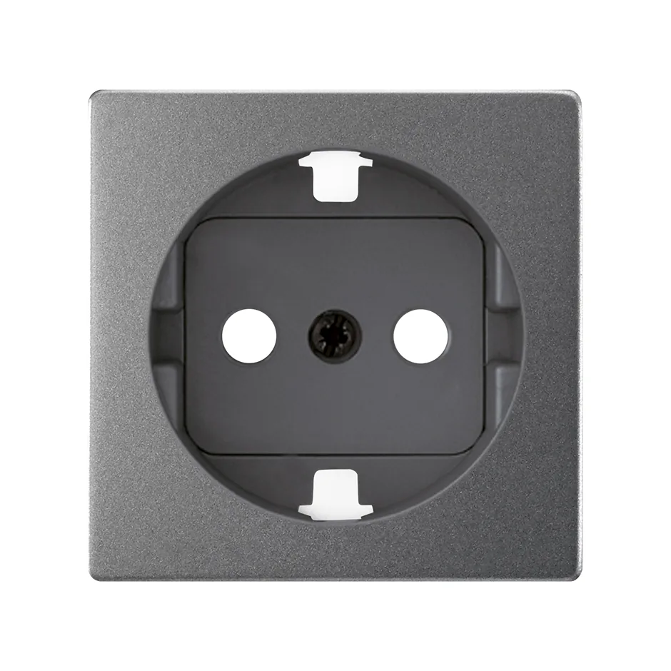 Simon German socket outlet 16A 250V~ with screw terminal connection system titanium Simon 82 Concept