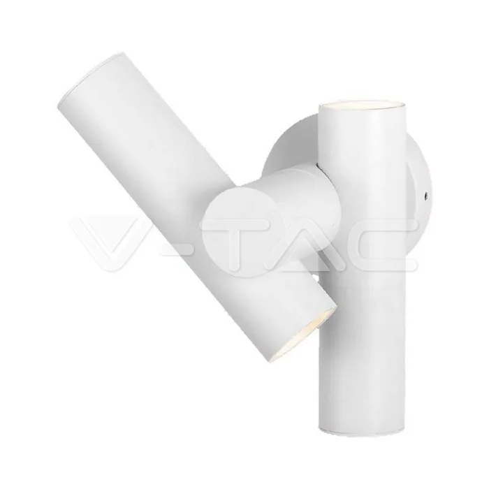V-Tac 2x2.6W 2 Way Spot Wall Light 4000K White Body IP44