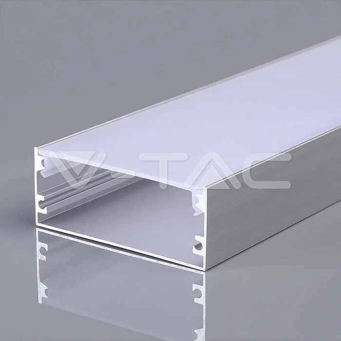 V-Tac LED Strip Mounting Kit With Diffuser Aluminum 2000*50*20mm Silver Body