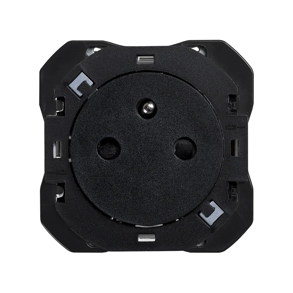 Simon 2P+T socket outlet CLEAN 16A 250V~ screw connection matt black Simon 270