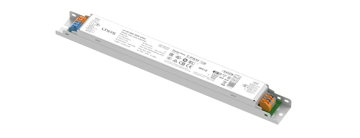LTECH 40W 300-1050mA NFC DALI-2 DT6 CC Linear Intelligent Driver LF-40-300-1050-G1D2 (Built-in)