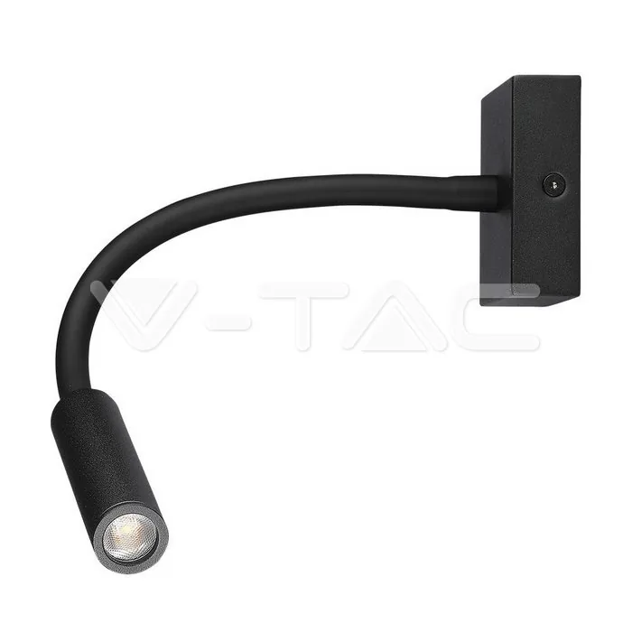 V-Tac 3W LED Bedside Light Black 3000K
