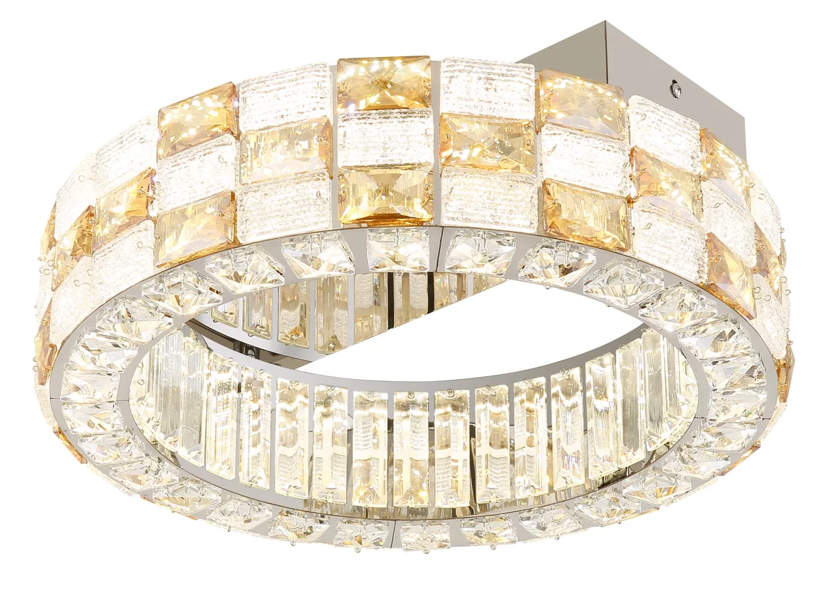 Globo LIDIA ceiling light - metal chromed - glass crystals clear