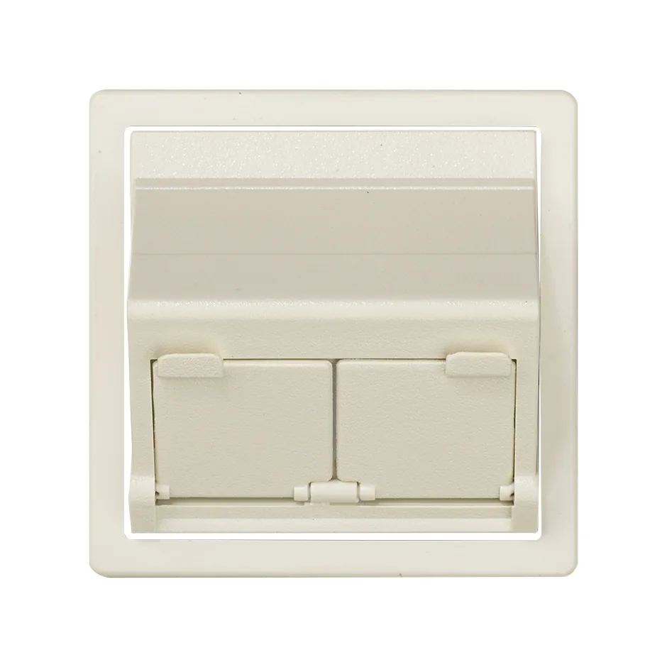 Simon Angled voice and data plate with dust cover for 2 RJ45 connectors graphite Simon 82