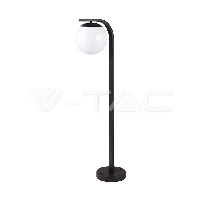 V-Tac E27 Pole Lamp Holder Opal PC Matt Black Body