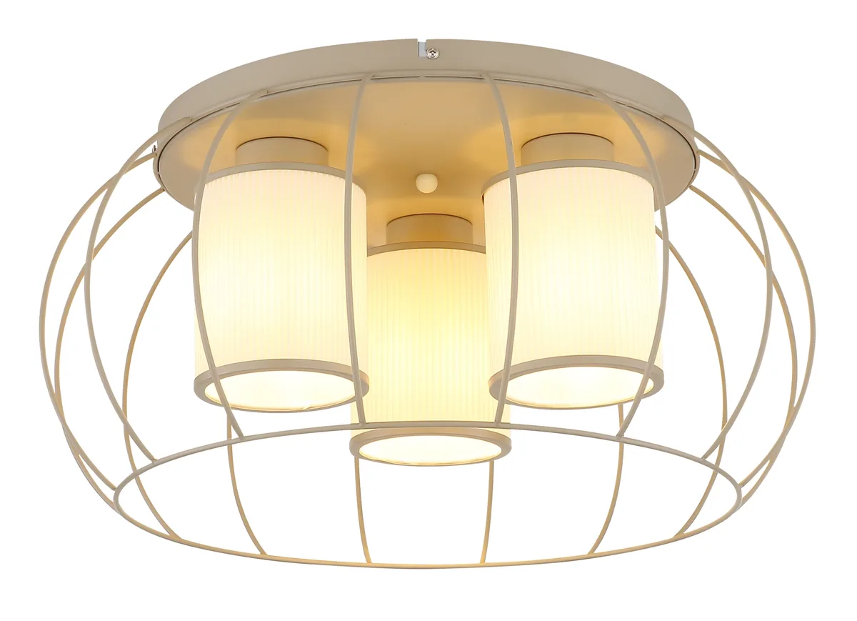 Globo ALUMA ceiling light - metal sand colored matt - textile beige