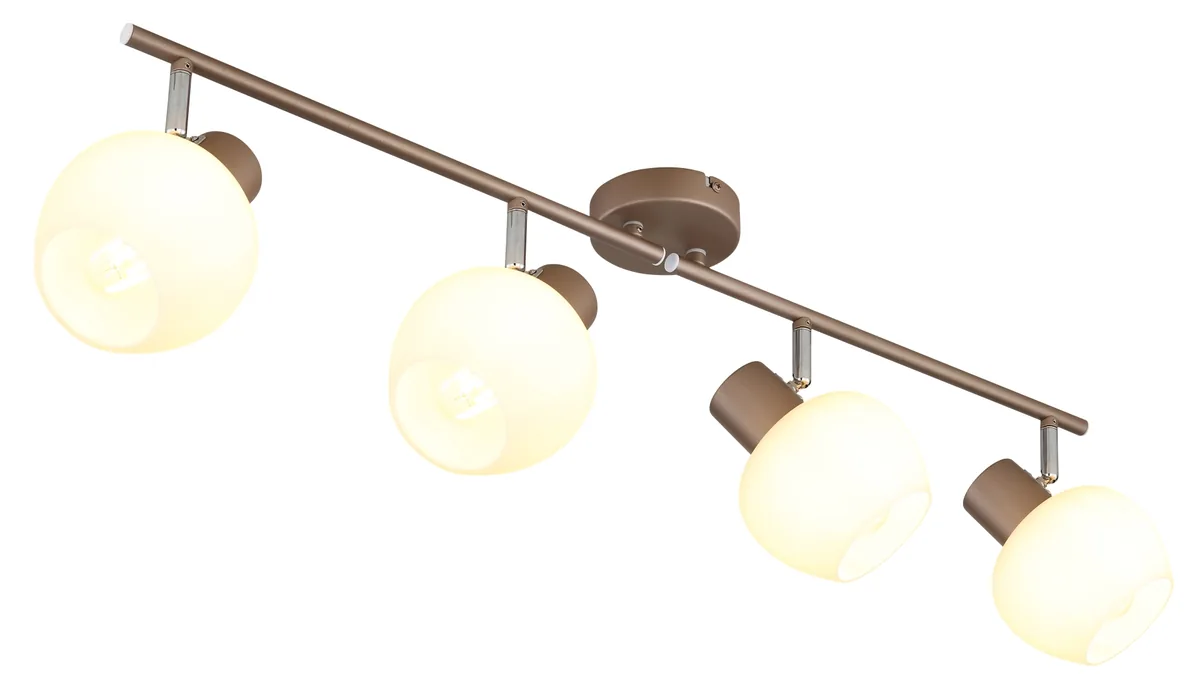 Globo EILEEN spotlights - metal coffee colored matt - glass opal